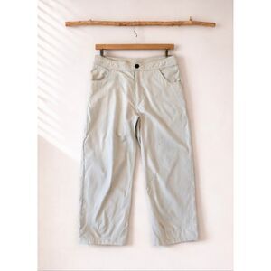 Ibex adjustable waist khaki tan cropped pants size large